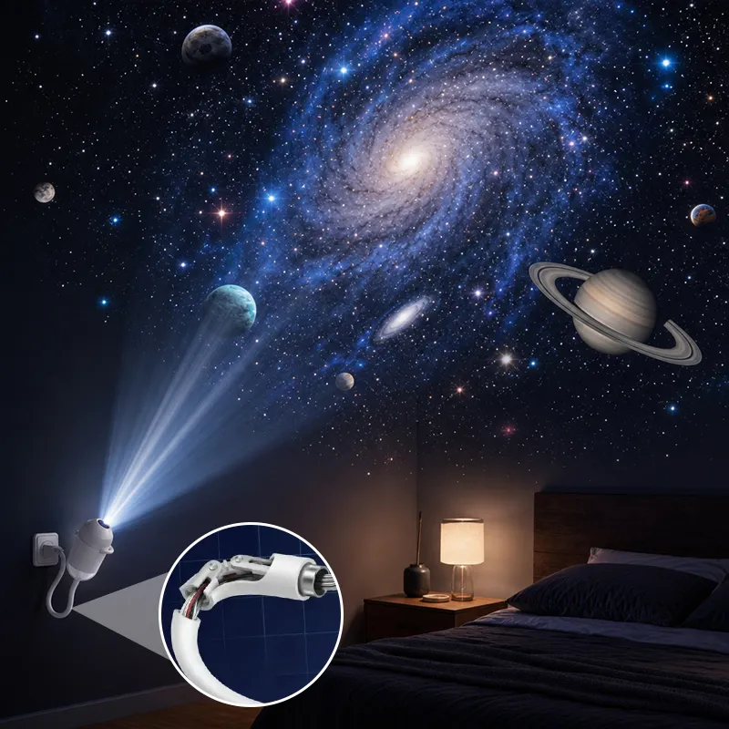 Sternenprojektor wirft eine Galaxie an die Wand